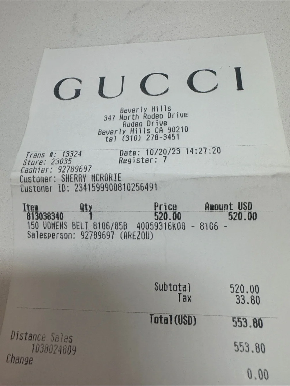 Gucci GG Marmot Wide Metallic Leather Belt - Picture 8 of 8